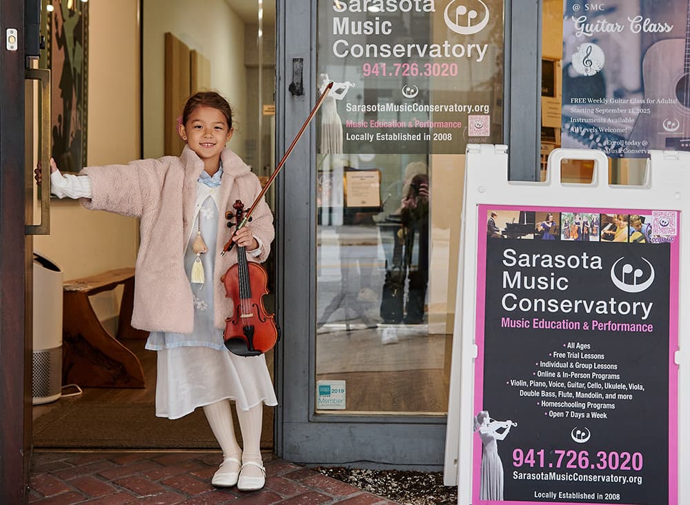 Young violinist at Sarasota Music Conservatory